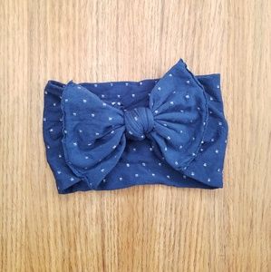 Baby Bling Bows navy dot bow